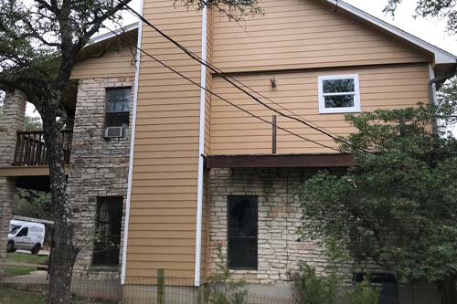 Brown Siding of house