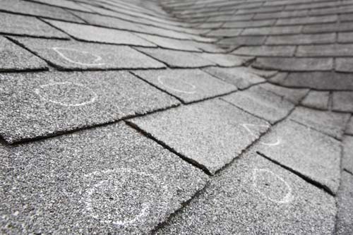 Hail damaged roof